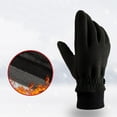 thumbnail image 4 of Uandlove Men's Winter Fleece Gloves, Touchscreen Windproof, Full Finger One Size Fits Most for Commuting, Black, 4 of 8