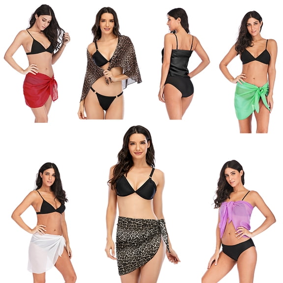 Beach Sarong Coverups Chiffon Bathing Suit Wrap Short Skirt Swimsuit for Women