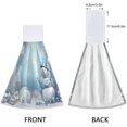 thumbnail image 4 of Coolnut Christmas Snowman Kitchen Hanging Towel Set 2 Pcs Dish Cloths Hand Towels Soft Absorbent Durable Coral Velvet Tie Towels 12x17 in for Bathroom Laundry Room Decor Washcloth Gift, 4 of 7