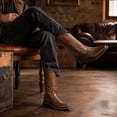 thumbnail image 3 of Men's Classic Western Cowboy Boots - Square Toe Leather-Look Pull-On Riding Boots with Embroidered Shaft & Low Heel for Daily Wear, Country Concerts, and Work, 3 of 6