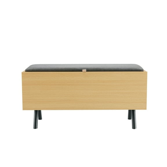 Paloma Accent Storage Bench in Natural Oak made from Engineered Wood