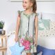 thumbnail image 4 of Balery Vintage Wood with Floral Camisón de princesa para niñas, pijama de algodón con mangas abullonadas, suave y bonito.-Medium, 4 of 6