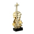 thumbnail image 2 of Escultura de violín, adorno de escritorio, centro de mesa, simulación de aniversario. Oro, 2 of 9