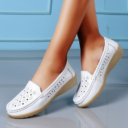 

FZM Women shoes Slip On Women Comfort Walking Flat Loafers Hollow Out Casual Shoes Driving Loafers Walking Shoes For Women