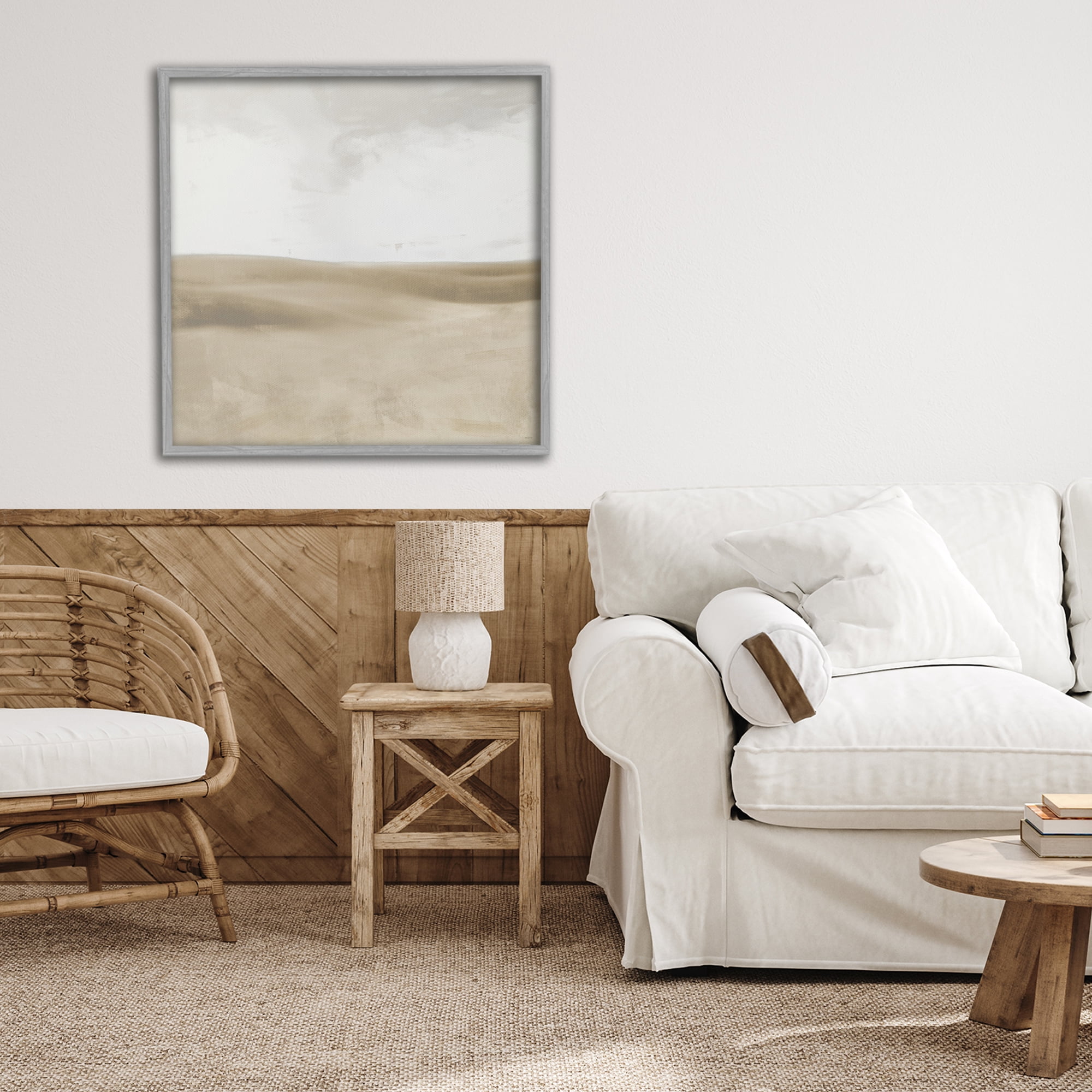 Stupell Industries Smooth Neutral Hills Gray Framed Giclee Art, design by Dan Meneely