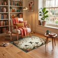 thumbnail image 3 of ODIKA 3'x5' Ultra-Soft Throw Mat, Dining Wildflowers Funky Vintage Toile Woodland Rectangular Under None Washable, Bare feet friendly, Easy Care Indoor rug for Bedside, Vanity, 3 of 7