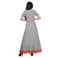 thumbnail image 4 of Moomaya Printed Cold Shoulder Cotton Crop Top Skirt Set Party Wear Ethnic Set, 4 of 6