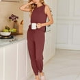 thumbnail image 4 of yillto Women's 2 Piece Sets Casual Summer Sleeveless Crewneck Tops and Jogger Sweatpants Tracksuit, 4 of 7