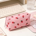 thumbnail image 7 of Cevemin Strawberry INS Style Corduroy Pencil Bag Cute Large Capacity Student Stationery Cosmetic Pouch, 7 of 7