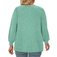 thumbnail image 4 of NISVIYA Womens Plus Size Tops Fall Casual Loose Fit Crew-Neck Tees Lightweight Puff Sleeve Sweatshirts, 4 of 7