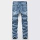 thumbnail image 1 of Jeans rasgados para hombre, jeans rectos ajustados desgastados y rasgados, negro, talla 31, 1 of 2
