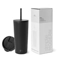 thumbnail image 1 of Vaso aislante moderno, sencillo, con tapa y pajita, 500 ml, 1 of 9