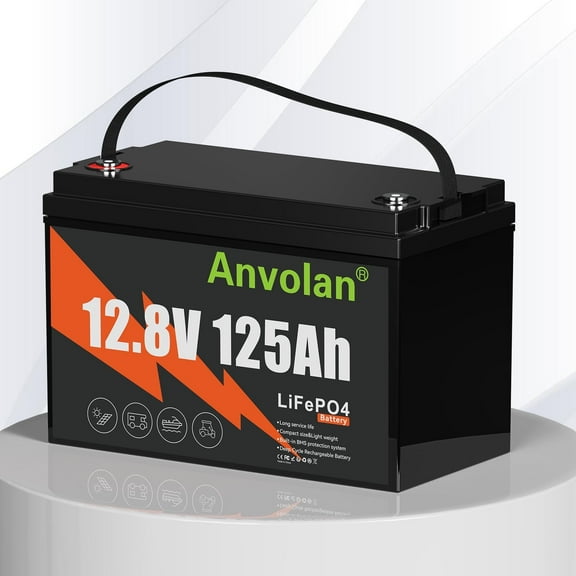125Ah LiFePO4 Lithium Iron Battery 12V 15000 Cycles for Trolling Motor Solar Boat Camping Backup Power