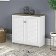 thumbnail image 2 of Pemberly Row Petite Armoire de Rangement avec Portes en Blanc et Gris, 2 of 7