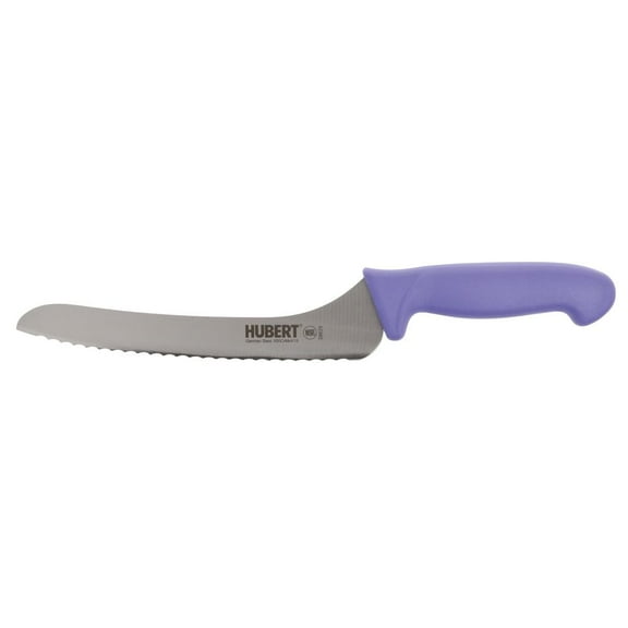 HUBERT® Offset Bread Knife with Purple Polypropylene Handle - 9" L Blade