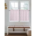 thumbnail image 7 of Half Window Curtain 36 Inches Long, Pink Spring Floral Window Treatment Curtain Drapes, Summer Botanical Elegant Small Tier Curtains for Bathroom Over Sink, 27.5"x36", 2 Panels, 7 of 7
