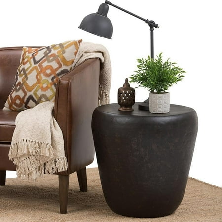 Simpli Home - Garvy Metal Side Table - Antique Copper