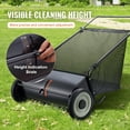 thumbnail image 5 of 26" Push Lawn Sweeper, 7 ft³ Mesh Collection Bag, Heavy-Duty Steel Frame & Rubber Wheels, 4 Spinning Brushes, 5 of 8