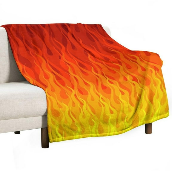 Red Orange Yellow Burning Flames And Fire Blanket for Bed Throw Blanket for Women, Men Super Soft Plush Blanket Throw, Print Blanket