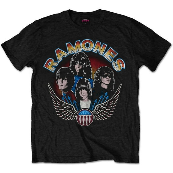 Ramones Unisex T-Shirt Vintage Wings Photo (Small)