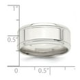 thumbnail image 2 of 925 Sterling Silver Beveled Edge 8mm Polished Fancy Band Ring Size 7.5 Ring for Women and Men, 2 of 2