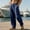 Navy, variant on GrmtClth Men Linen Pants Loose Fit Casual Drawstring Pants Straight Leg Beach Yoga Trousers with Pockets Black XXL