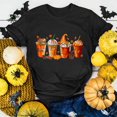 thumbnail image 6 of Halloween Shirts for Women T-Shirt for Casual Wear with Short Round Neck Pumpkin Print Loose Top in Stylish Everyday Wardrobe Black L, 6 of 6