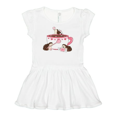 

Inktastic Pink Tea Cup with Cute Hedgehogs Girls Baby Dress