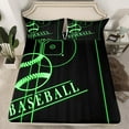 thumbnail image 2 of Erosebridal Baseball Bed Set Teens Black Green Bed Sheets Set, Sports Gaming Sheet Set King Green Baseball Field Sheets, Ball Game Top Sheet Cozy, 2 of 5