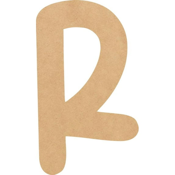 MDF Blank Wood 10'' Tall Breakbone Letters Alphabet R, Paintable Craft