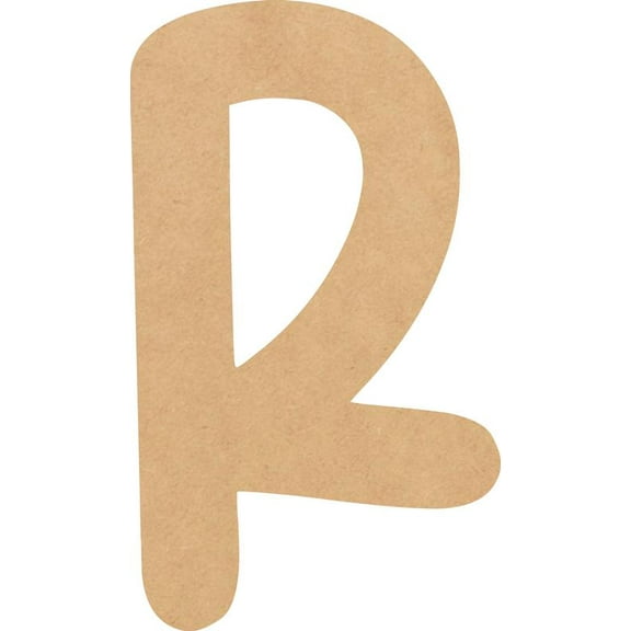 MDF Blank Wood 5'' Tall Breakbone Letters Alphabet R, Paintable Craft