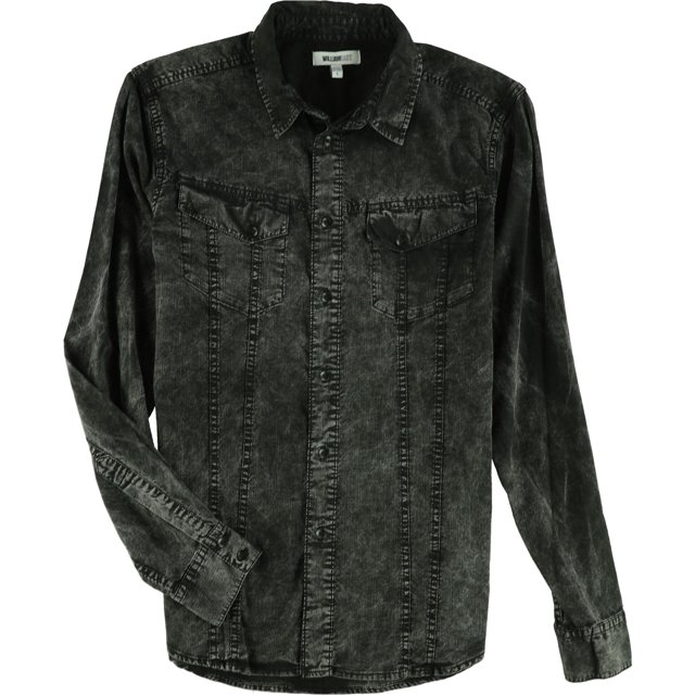 William Rast - Camisa de manga larga con botones para hombre, color negro, pequeña