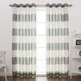 thumbnail image 2 of Best Home Fashion, Inc. Classic Striped Semi-Sheer Grommet Curtain Panels (Set of 2), 2 of 7