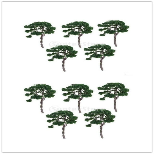 2x 5X 1: 100 Modelo de árboles 10 Cm Fit Escala Ferrocarriles Modelo de Construcción Diseño 13 Elección Zulema 10pcs Dark Green Tree Diorama