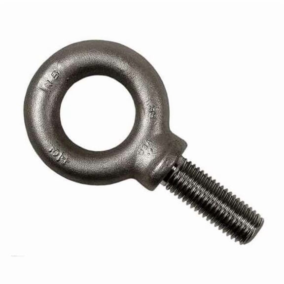 Eye Bolt With Shoulder, 1/4"-20, 1 in Shank, 3/4 in ID, Steel, Plain