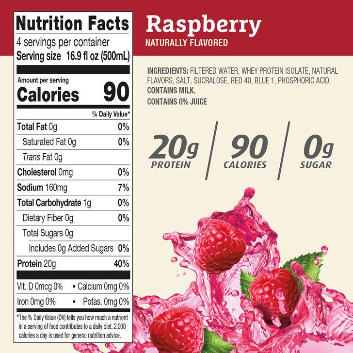 Premier Protein Clear Protein Drink, Raspberry, 20g Protein, 16.9 Fl Oz, 12  Ct