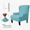 thumbnail image 2 of Enova Home Ultra Soft Stretch Fabric Wing Chair Slipcover Armchair Slipcovers Furniture Protector (Steel Blue), 2 of 6