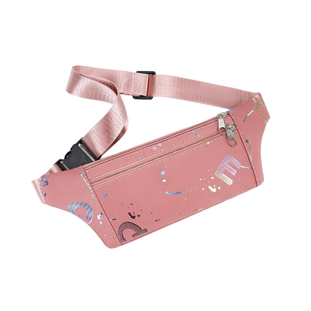 Pink Cloth Multifunctional Outdoor Sports Waist Bag Waterproof Nylon Close Fitting Phone Waist Pack For Running Hiking