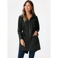 thumbnail image 4 of DARING DIVA Windbreaker Trench Coat Hooded Waterproof Jacket XL Black, 4 of 6