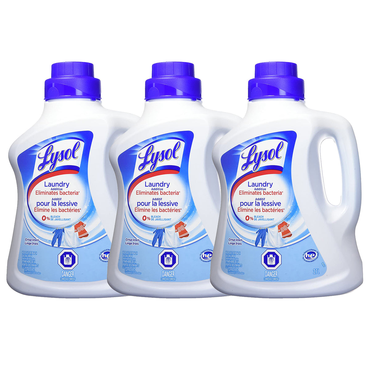 Lysol Laundry Additive, Eliminates Bacteria, 2.7L (3 pack)