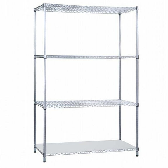 18 x 36 72 in. Shelving Unit with Solid Bottom 16 Gauge Powder Coated Shelf