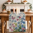 thumbnail image 2 of Table Runner 72 Inches Long for Kitchen Dining, Blue Spring Floral Dresser Scarf Farmhouse, Dining Table Decorations for Wedding/Parties, Pink Flowers Butterfly Rustic 16 x 72 In, 2 of 8