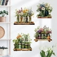 thumbnail image 3 of 4Pcs Hanging Plant Wall Stickers Colorful Flower In Pots Decal Wall Art Stickers, 3 of 7