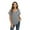Gray, variant on WBQ Womens Summer Tops V Neck Cutout Embroidered Short Sleeve T Shirt Loose Fit T-Shirts