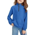 thumbnail image 3 of YunPes Girls Sweatshirts Knit Pullovers Lapel Half Zip Pullovers Girls Warm Sweatshirts Long Sleeved Tops Winter Autumn Sweaters, 3 of 8
