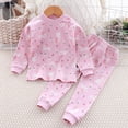 thumbnail image 2 of TOWED22 Toddler Girls Boys Fall Winter Outfits Embroidery Long Sleeve Sweatshirt Tops and Striped Pants Sets 2pcs Fall Winter Clothes Clothing Set(Light Pink,12-18 M), 2 of 4