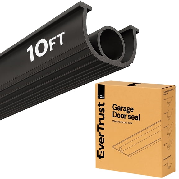 EverTrust Garage Door Bottom Seal – Weatherproof Stripping Rubber Seal with 5/16” T-Ends. Protect Your Garage from Weather and Dust with EPDM Rubber Garage Door Draft Stopper (10 Ft)