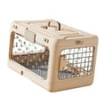 thumbnail image 2 of Collapsible Puppy Crate Folding Cat Travel Cage Hard Sided Bunny Carrier Durable PP Iron Wire for Pet Owners, 2 of 9