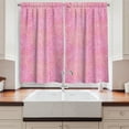 thumbnail image 2 of Ambesonne Floral Kitchen Curtains, Dahlia Flower Blossom Spring, 55"x45", Pink and Coral, 2 of 3