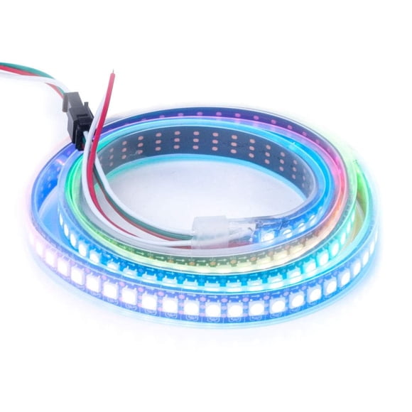 BTF-LIGHTING WS2812B Tira de luces LED 1m 5m 30LEDs/m 60LEDs/m IP30 IP65 IP67 5050SMD Direccionable individualmente PCB blanco negro flexible Tira de píxeles LED a todo color Dream Color DC5V
